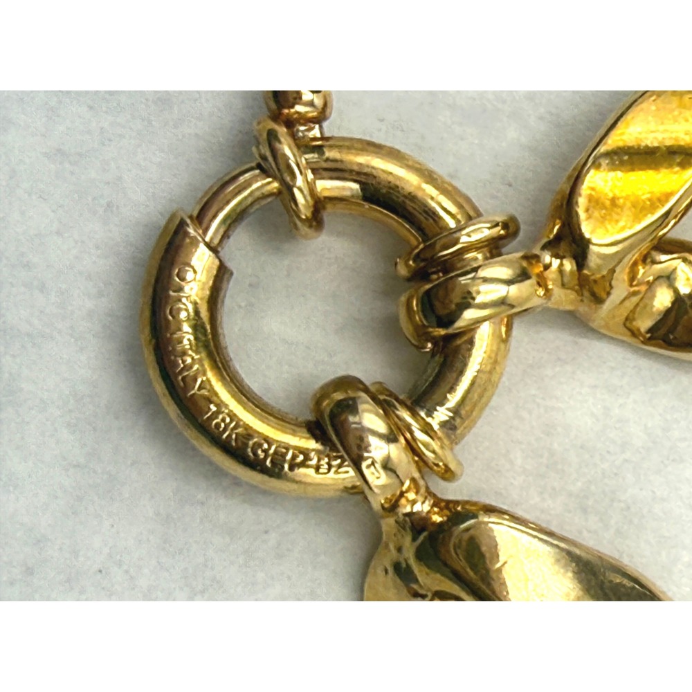 OTC Italy 18k BRZ Gold Plated Heavy Chunky Curb Link Collar Necklace 16" - Picture 7 of 11